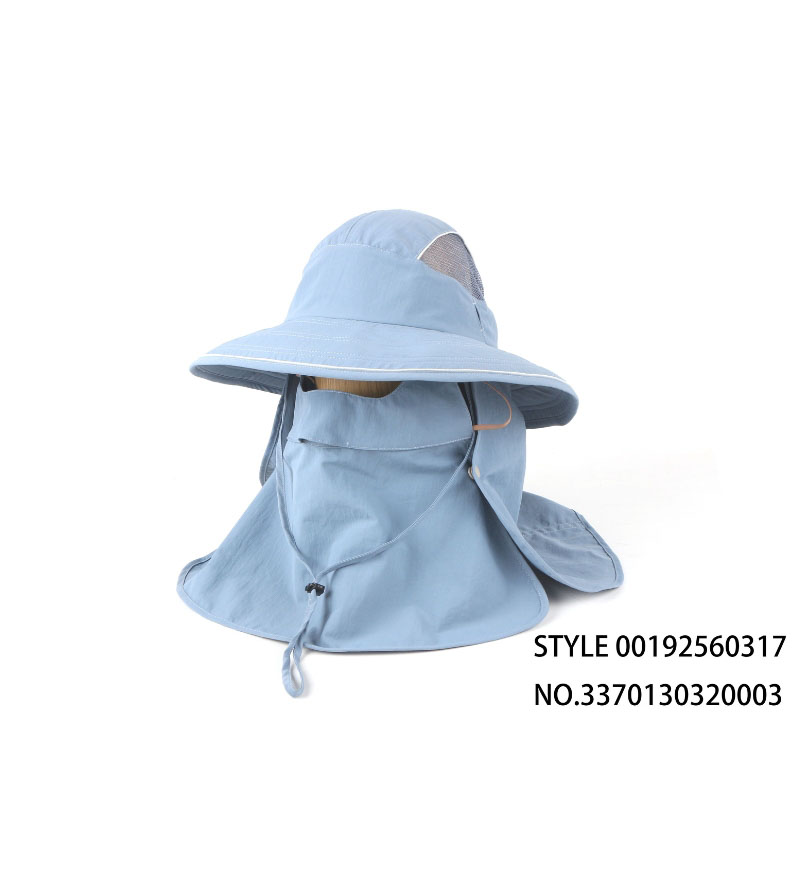 浅蓝全防护宽檐渔夫帽