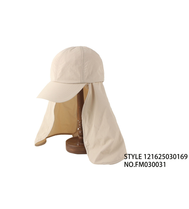 浅米色护颈防晒棒球帽